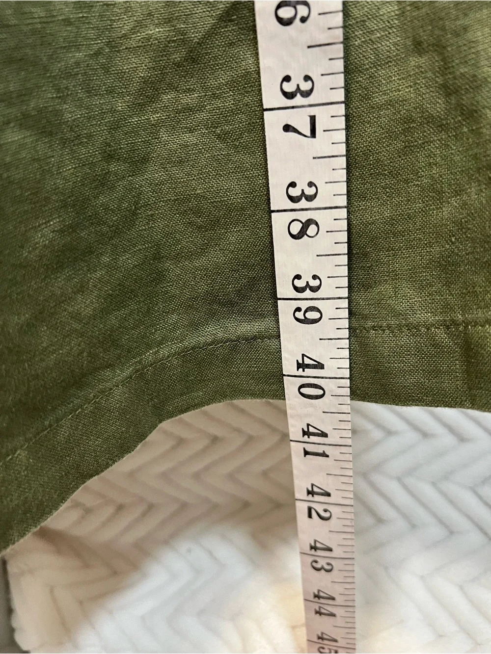 Zara NWT 100% Linen Olive Green Wide Leg High Rise Pants Small